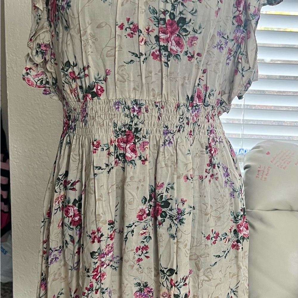 Floral Cream Lightweight Dress